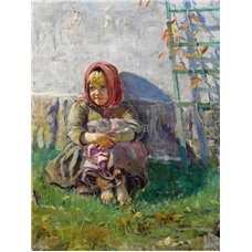 Картина на холсте по фото Модульные картины Печать портретов на холсте Девочка в саду