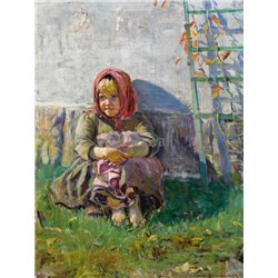 Девочка в саду - Модульная картины, Репродукции, Декоративные панно, Декор стен