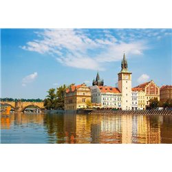 Замок на берегу озера, Прага - Фотообои Старый город|Прага - Модульная картины, Репродукции, Декоративные панно, Декор стен