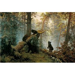 Утро в сосновом лесу - Фотообои Арт - Модульная картины, Репродукции, Декоративные панно, Декор стен
