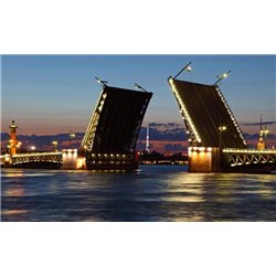 Разведение мостов в Санкт-Петербурге - Фотообои архитектура - Модульная картины, Репродукции, Декоративные панно, Декор стен