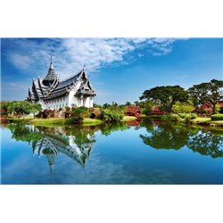 Дворец на берегу озера, Япония - Фотообои архитектура|Восток - Модульная картины, Репродукции, Декоративные панно, Декор стен