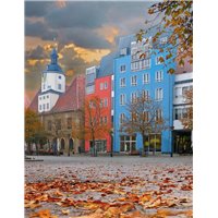Портреты картины репродукции на заказ - Разноцветные дома - Фотообои Старый город