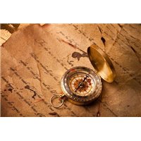 Портреты картины репродукции на заказ - Компас и письмо - Фотообои винтаж
