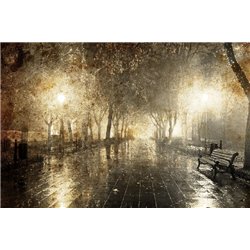 Ночная аллея - Фотообои винтаж - Модульная картины, Репродукции, Декоративные панно, Декор стен