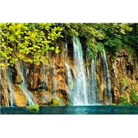 Портреты картины репродукции на заказ - Горный водопад - Фотообои водопады
