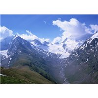 Портреты картины репродукции на заказ - Белые облака над горами - Фотообои горы