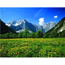 Поле и горы - Фотообои горы - Модульная картины, Репродукции, Декоративные панно, Декор стен