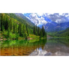Картина на холсте по фото Модульные картины Печать портретов на холсте Отражение в озере - Фотообои горы