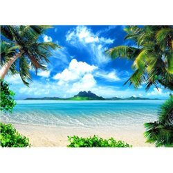 Пальмы на берегу моря - Фотообои Море|пляж - Модульная картины, Репродукции, Декоративные панно, Декор стен