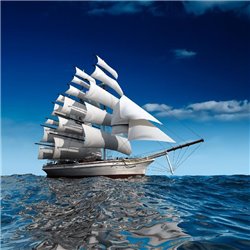 Корабль с парусами - Фотообои Море - Модульная картины, Репродукции, Декоративные панно, Декор стен