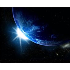 Картина на холсте по фото Модульные картины Печать портретов на холсте Планета Земля и солнце - Фотообои Космос