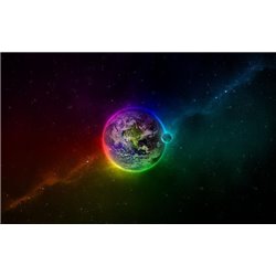 Планета Земля в радужном сиянии - Фотообои Космос|Земля - Модульная картины, Репродукции, Декоративные панно, Декор стен