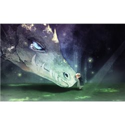 Дракон и мальчик - 3D фотообои|3D фигуры - Модульная картины, Репродукции, Декоративные панно, Декор стен