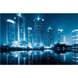 Ночной Шанхай - Фотообои архитектура|Восток - Модульная картины, Репродукции, Декоративные панно, Декор стен