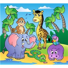 Картина на холсте по фото Модульные картины Печать портретов на холсте Животные в африке - Фотообои детские|универсальные
