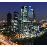Портреты картины репродукции на заказ - Москва-Сити ночью - Фотообои Современный город|Ночной город