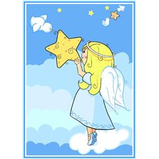 Картина на холсте по фото Модульные картины Печать портретов на холсте Ангелочек - Фотообои детские|для девочки