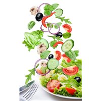 Портреты картины репродукции на заказ - Салат на тарелке - Фотообои Еда и напитки|овощи