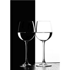 Картина на холсте по фото Модульные картины Печать портретов на холсте Два бокала - Черно-белые фотообои