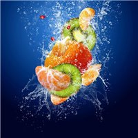 Портреты картины репродукции на заказ - Фрукты в воде - Фотообои Еда и напитки|фрукты и ягоды