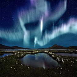 Завораживающее северное сияние - Фотообои Небо - Модульная картины, Репродукции, Декоративные панно, Декор стен