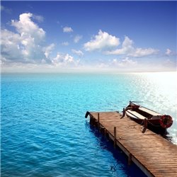 Лодка у причала - Фотообои Море - Модульная картины, Репродукции, Декоративные панно, Декор стен