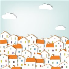 Картина на холсте по фото Модульные картины Печать портретов на холсте Сказочные домики - Фотообои паттерн