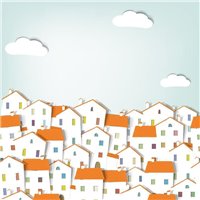 Портреты картины репродукции на заказ - Сказочные домики - Фотообои паттерн