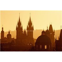 Портреты картины репродукции на заказ - Город на рассвете - Черно-белые фотообои