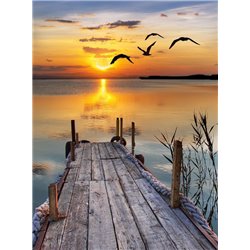 Причал - Фотообои Закаты и рассветы - Модульная картины, Репродукции, Декоративные панно, Декор стен