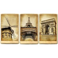 Коллаж с памятниками Франции - Фотообои винтаж|Прованс
