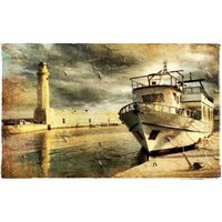 Корабль у причала - Фотообои винтаж