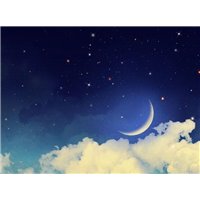 Месяц в облаках - Фотообои Космос