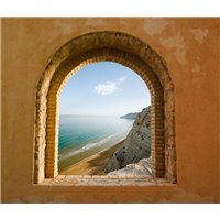 Портреты картины репродукции на заказ - Вид на море через арку - Фотообои Море|побережье