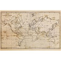 Портреты картины репродукции на заказ - Винтажная карта - Фотообои винтаж