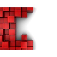 Портреты картины репродукции на заказ - Красные кубики - 3D фотообои|3D фигуры