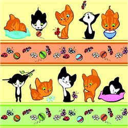 Панорама котята - Фотообои детские|для малышей - Модульная картины, Репродукции, Декоративные панно, Декор стен