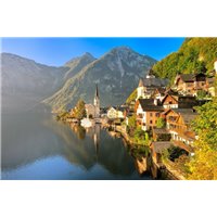 Портреты картины репродукции на заказ - Горное озеро - Фотообои горы