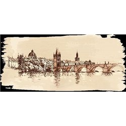 Мост через реку - Фотообои Арт - Модульная картины, Репродукции, Декоративные панно, Декор стен