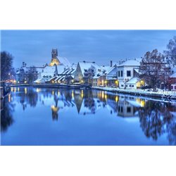 Зимний город - Фотообои Старый город - Модульная картины, Репродукции, Декоративные панно, Декор стен