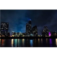 Картина на холсте по фото Модульные картины Печать портретов на холсте Огни города - Фотообои Современный город|Ночной город