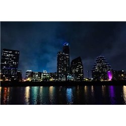 Огни города - Фотообои Современный город|Ночной город - Модульная картины, Репродукции, Декоративные панно, Декор стен