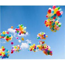 Картина на холсте по фото Модульные картины Печать портретов на холсте Разноцветные воздушные шары - Фотообои Небо