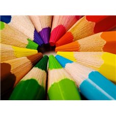Картина на холсте по фото Модульные картины Печать портретов на холсте Цветные карандаши - Фотообои Яркие краски