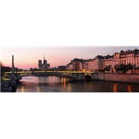 Розовый закат в Париже - Фотообои архитектура|Париж