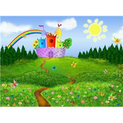 Поляна и замок - Фотообои детские|для малышей - Модульная картины, Репродукции, Декоративные панно, Декор стен