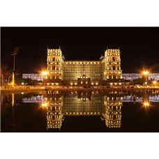 Картина на холсте по фото Модульные картины Печать портретов на холсте Ночное Баку - Фотообои Современный город|Ночной город
