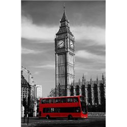 Автобус на мосту - Фотообои архитектура|Лондон - Модульная картины, Репродукции, Декоративные панно, Декор стен