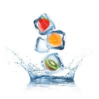 Портреты картины репродукции на заказ - Фрукты в кубиках льда - Фотообои Еда и напитки|фрукты и ягоды